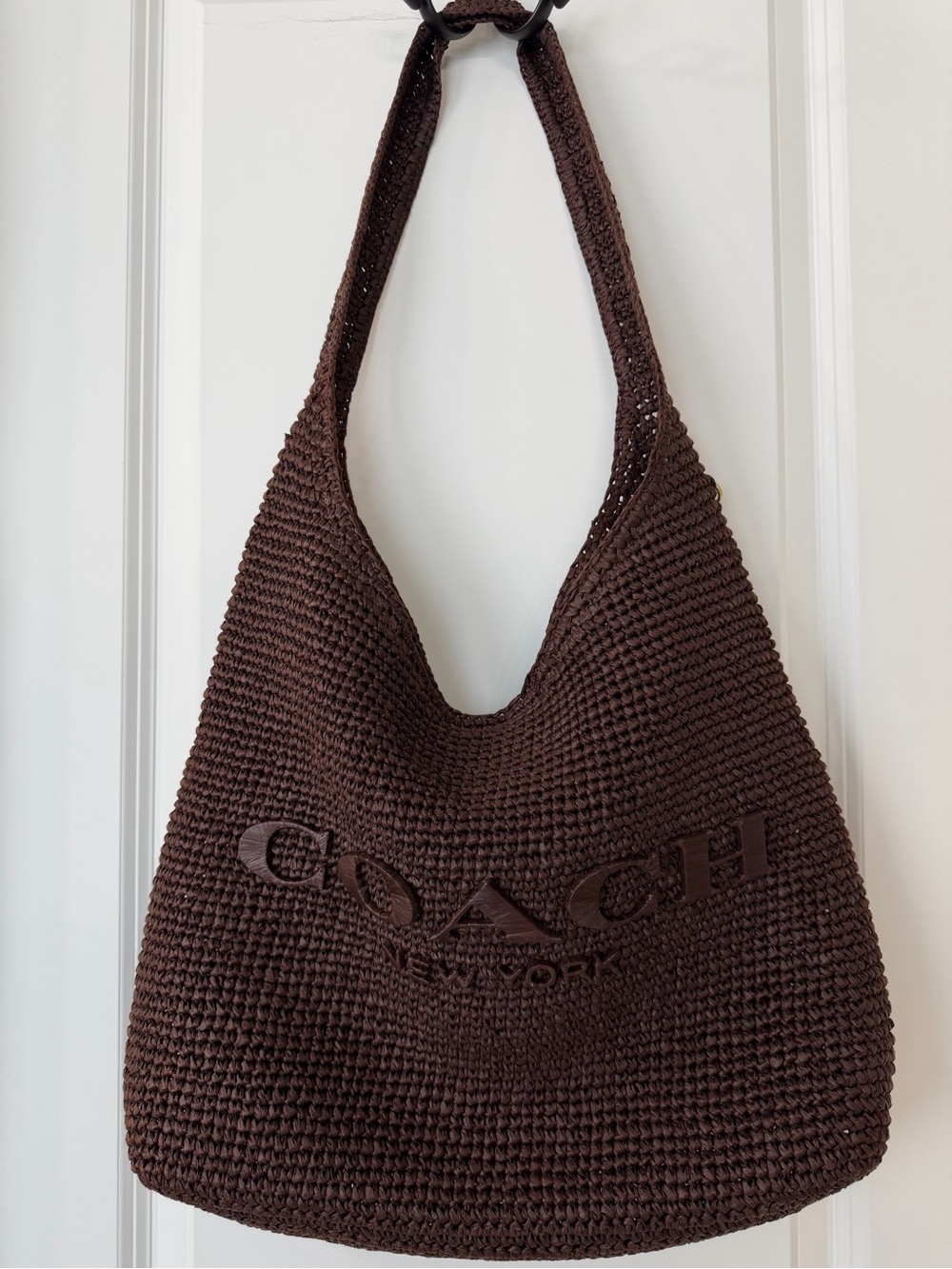 Coach Raffia Brooklyn Shoulder Bag in Brown Size 39 - Picture 3 of 7